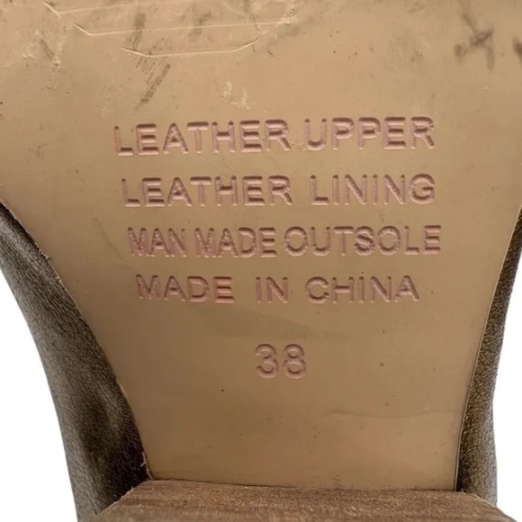 Silent D Gold Kade Block Heel Leather Pointed Toe Loafers Size 38 Women's - Picture 11 of 11